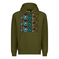Army Green howdy howdy howdy Premium Hoodie - CowhideDigitalArt