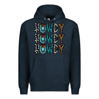 Navy howdy howdy howdy Premium Hoodie - CowhideDigitalArt
