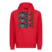 Red howdy howdy howdy Premium Hoodie - CowhideDigitalArt