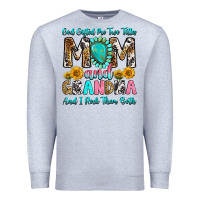 Heather Grey god gifted me two titles mom and grandma and i roc Premium Sweatshirt - RanaPortraitStore