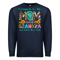 Navy god gifted me two titles mom and grandma and i roc Premium Sweatshirt - RanaPortraitStore