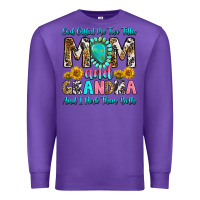 Purple god gifted me two titles mom and grandma and i roc Premium Sweatshirt - RanaPortraitStore