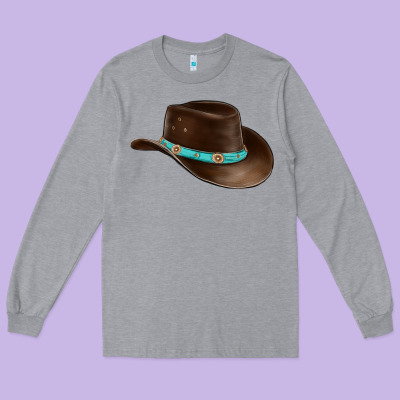 Cowboy Cap Long Sleeve Tee Designed By Barkaloodesign