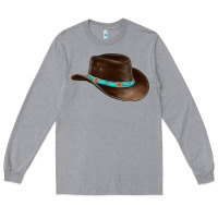 Heather Grey cowboy cap Long Sleeve Tee - BarkalooDesign