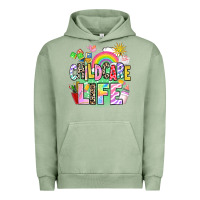 Pigment Oil Green childcare life Urban Hoodie - AdoDesignShop