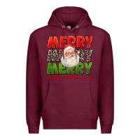 Burgundy Merry Christmas Santa Premium Hoodie - FaDigitalArtStudio