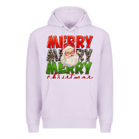 Lilac Merry Christmas Santa Premium Hoodie - FaDigitalArtStudio