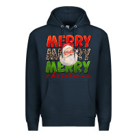 Navy Merry Christmas Santa Premium Hoodie - FaDigitalArtStudio