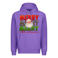 Purple Merry Christmas Santa Premium Hoodie - FaDigitalArtStudio