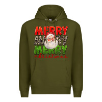 Army Green Merry Christmas Santa Premium Hoodie - FaDigitalArtStudio