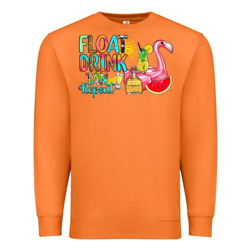 Float Drink Tan Repeat Premium Sweatshirt by RanaPortraitStore | Teevron