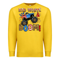 Lemon red white boom monster truck Premium Sweatshirt - RanaPortraitStore