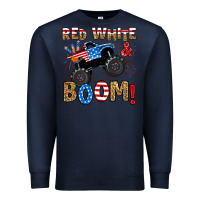Navy red white boom monster truck Premium Sweatshirt - RanaPortraitStore
