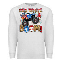 Oatmeal Heather red white boom monster truck Premium Sweatshirt - RanaPortraitStore