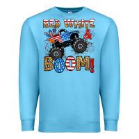 Ocean Blue red white boom monster truck Premium Sweatshirt - RanaPortraitStore