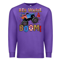 Purple red white boom monster truck Premium Sweatshirt - RanaPortraitStore