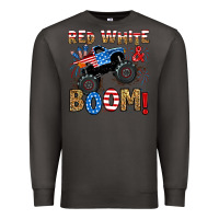 Smoke red white boom monster truck Premium Sweatshirt - RanaPortraitStore