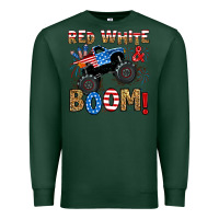 Sports Green red white boom monster truck Premium Sweatshirt - RanaPortraitStore