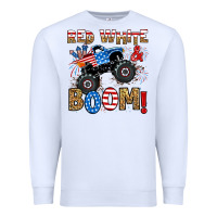 White red white boom monster truck Premium Sweatshirt - RanaPortraitStore