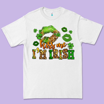 Kiss Me Im Irish St Patricks Lip Stain Premium Tee Designed By Lillyallendesigns