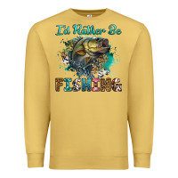 Antique Gold i'd rather be fishing Premium Sweatshirt - RanaPortraitStore