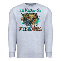 Heather Grey i'd rather be fishing Premium Sweatshirt - RanaPortraitStore