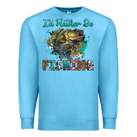 Ocean Blue i'd rather be fishing Premium Sweatshirt - RanaPortraitStore