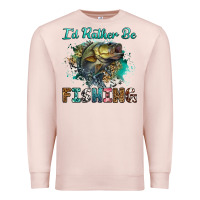 Pale Pink i'd rather be fishing Premium Sweatshirt - RanaPortraitStore