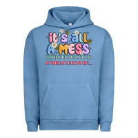Pigment Pebble Blue its all a mess Urban Hoodie - JahusDesignShop