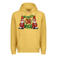 Antique Gold Naughty or nice christmas elfs Premium Hoodie - FaDigitalArtStudio