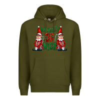 Army Green Naughty or nice christmas elfs Premium Hoodie - FaDigitalArtStudio