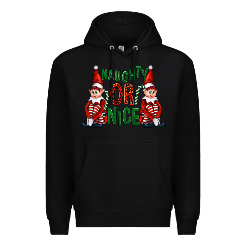 Naughty Or Nice Christmas Elfs Premium Hoodie by FaDigitalArtStudio | Teevron