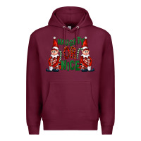 Burgundy Naughty or nice christmas elfs Premium Hoodie - FaDigitalArtStudio
