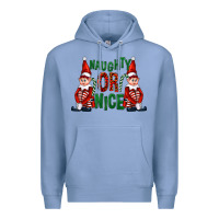 Colony Blue Naughty or nice christmas elfs Premium Hoodie - FaDigitalArtStudio