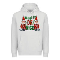 Dove Grey Naughty or nice christmas elfs Premium Hoodie - FaDigitalArtStudio