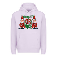 Lilac Naughty or nice christmas elfs Premium Hoodie - FaDigitalArtStudio