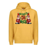 Mustard Naughty or nice christmas elfs Premium Hoodie - FaDigitalArtStudio