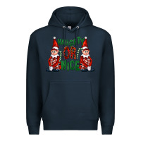 Navy Naughty or nice christmas elfs Premium Hoodie - FaDigitalArtStudio
