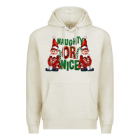 Oatmeal Heather Naughty or nice christmas elfs Premium Hoodie - FaDigitalArtStudio