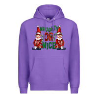 Purple Naughty or nice christmas elfs Premium Hoodie - FaDigitalArtStudio