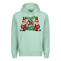 Seafoam Naughty or nice christmas elfs Premium Hoodie - FaDigitalArtStudio