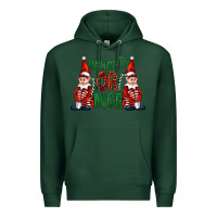 Sports Green Naughty or nice christmas elfs Premium Hoodie - FaDigitalArtStudio