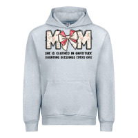 Heather Grey mom she is clothed in gratitude counting blessings Urban Hoodie - JahusDesignShop