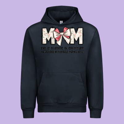 Mom She Is Clothed In Gratitude Counting Blessings Urban Hoodie Designed By Jahusdesignshop