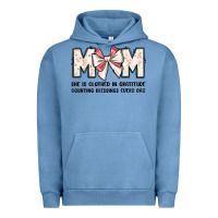 Pigment Pebble Blue mom she is clothed in gratitude counting blessings Urban Hoodie - JahusDesignShop