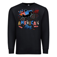Black fourth of july monster truck all american boy Premium Sweatshirt - RanaPortraitStore