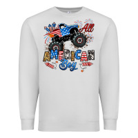 Dove Grey fourth of july monster truck all american boy Premium Sweatshirt - RanaPortraitStore