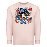 Pale Pink fourth of july monster truck all american boy Premium Sweatshirt - RanaPortraitStore