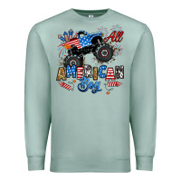 Seafoam fourth of july monster truck all american boy Premium Sweatshirt - RanaPortraitStore