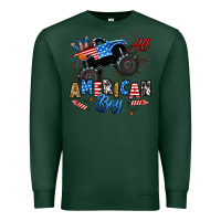 Sports Green fourth of july monster truck all american boy Premium Sweatshirt - RanaPortraitStore